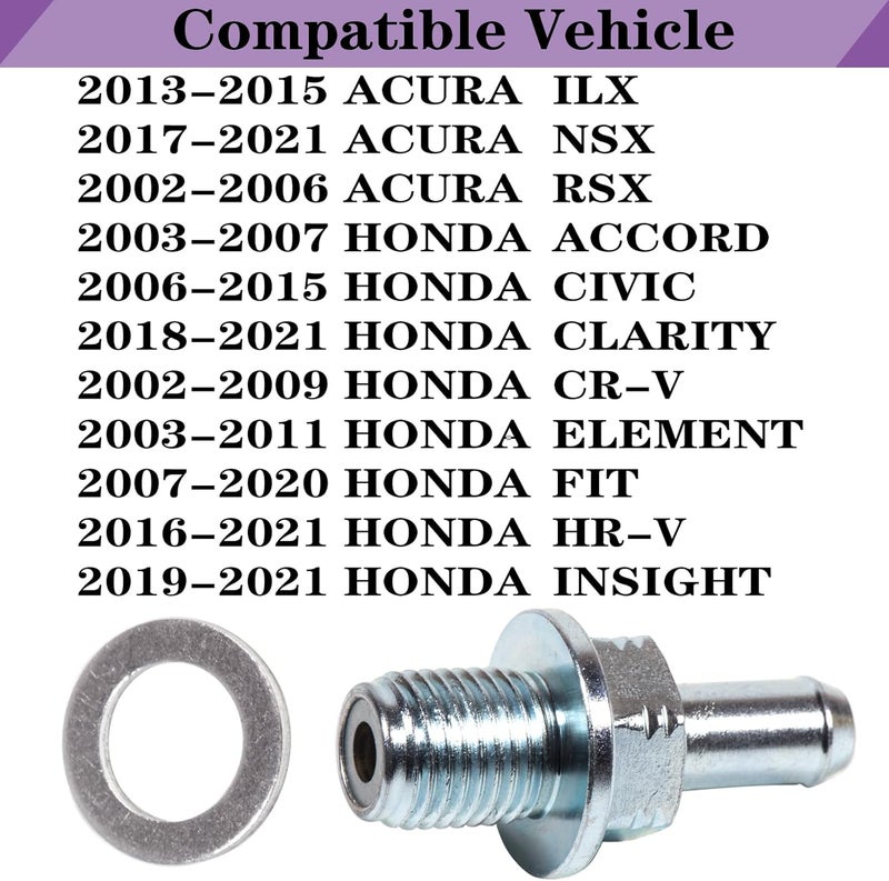 LYNSHINE 045-0357 17130-PND-A01 For Honda Accord 2.4 3.0 PCV Valve Element Civic CRV PCV Valve&Oil Crush Washer CR-V HR-V ACURA ILX NSX RSX 17130PNDA01 0450357 17130-RBB-A01 1.5 1.8 2.0 2.4L - Image 2